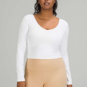 Lululemon ✨🆕✨Align ✨White ✨Long Sleeve ✨Cropped Top✨